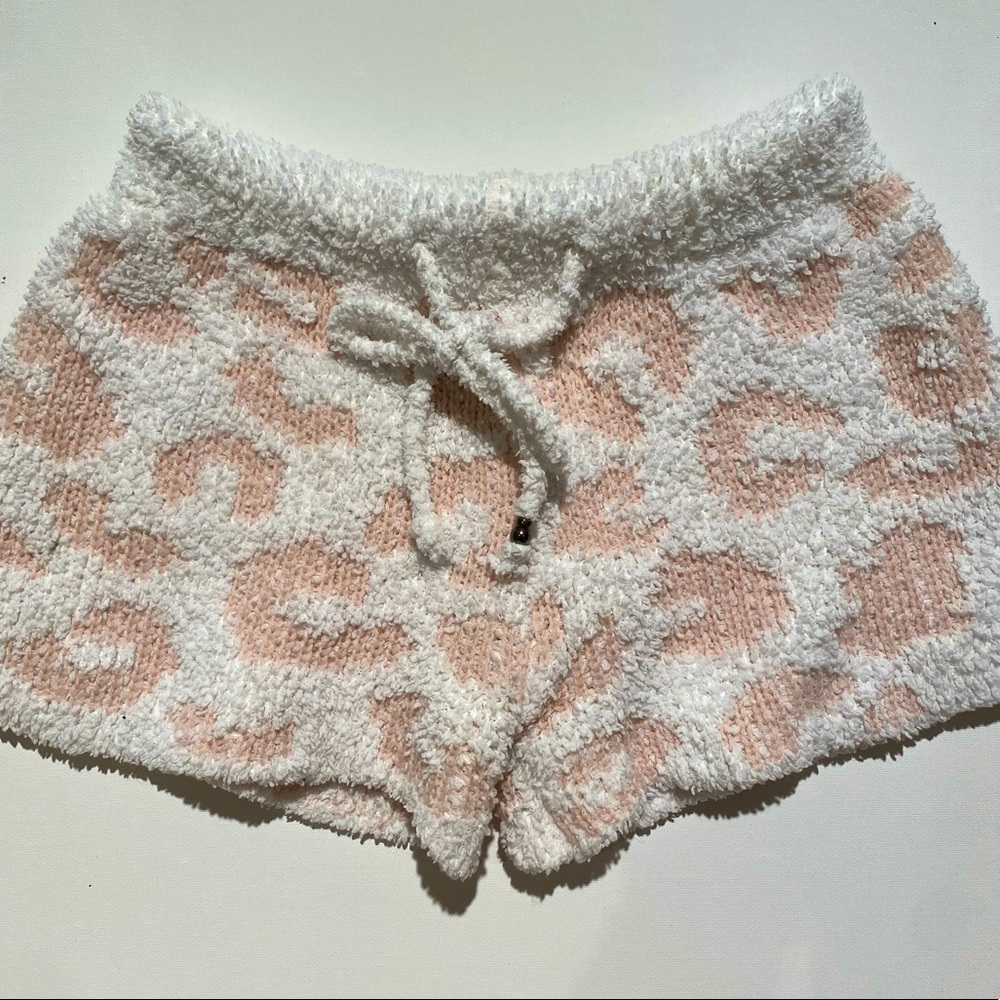 Lily rain leopard sleep shorts : pink and white / small